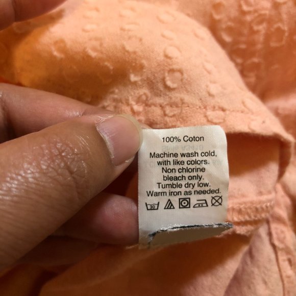 MADEWELL Peach Polka Dot Popover Blouse XS - Picture 8 of 8